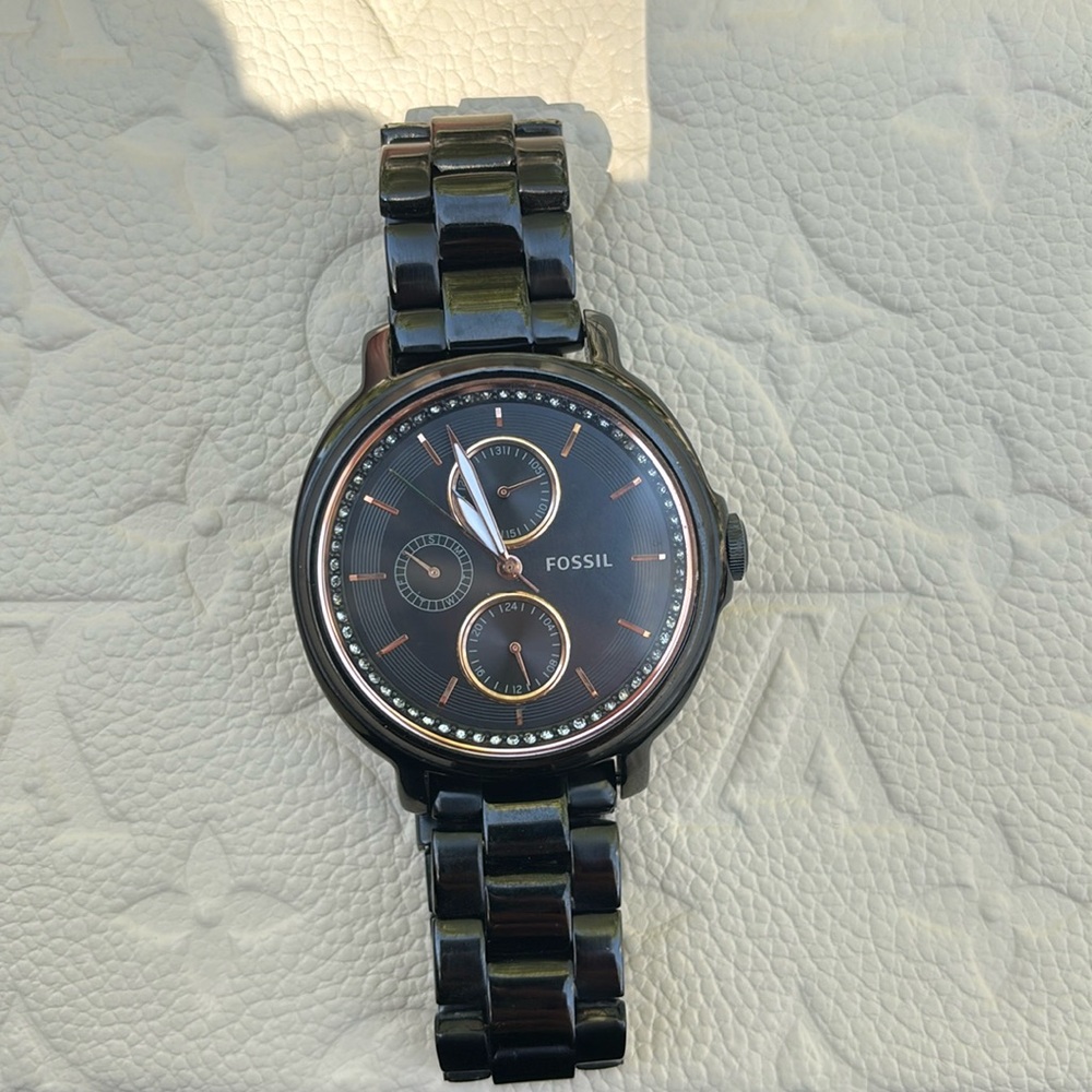 Fossil Black Boyfriend Style Chelsey Watch